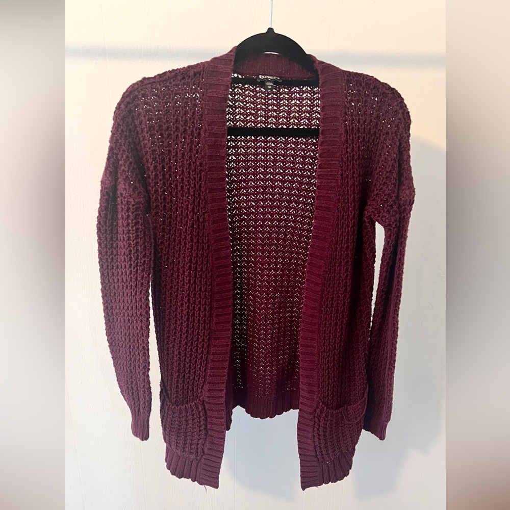 Express Deep Purple Knit Cardigan